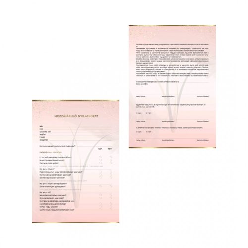 Hozzájáruló nyilatkozat szempilla hosszabbításhoz magyarul - 50 lap
